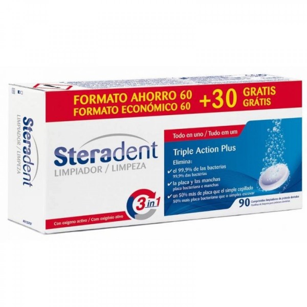 Steradent Triple Accion Plus 90 Tabletas