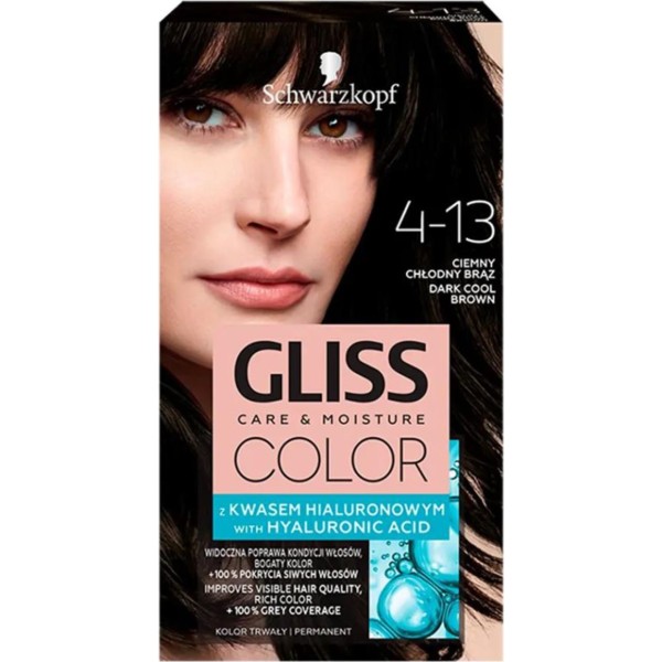 Schwarzkpof gliss tinte color 4-13 dark cool brown 1un